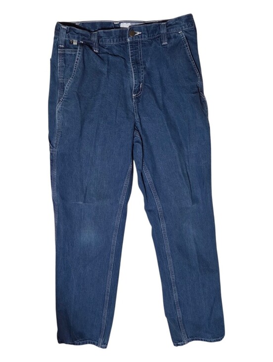 Carhartt Other - Carhartt FR Jeans Mens 32x34 Blue Straight Flame Resistant Work Chore Carpenter